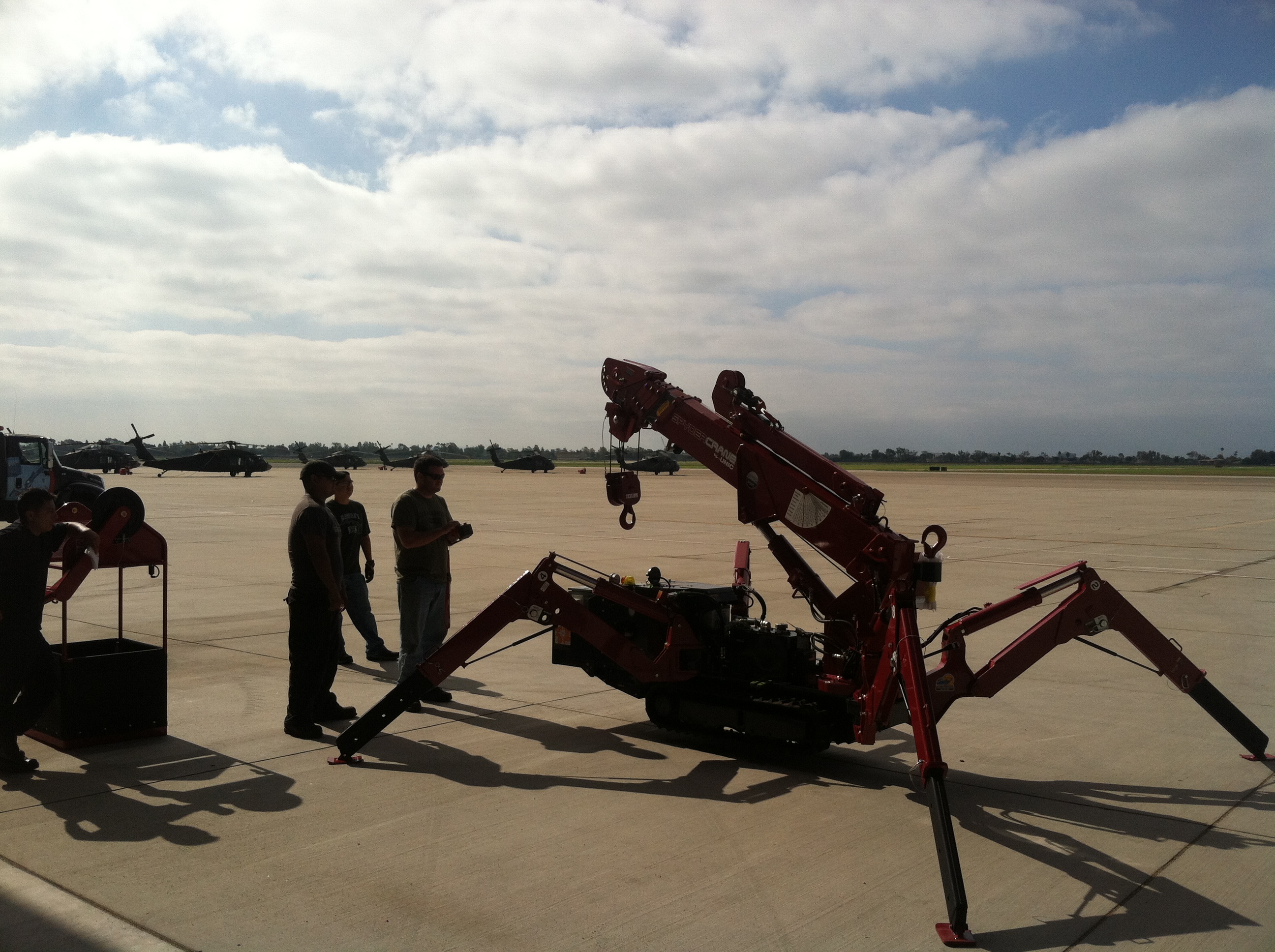 SPYDERCRANE mini crawler crane on a jobsite