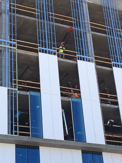 SPYDERCRANE URW295 mini crane on jobsite
