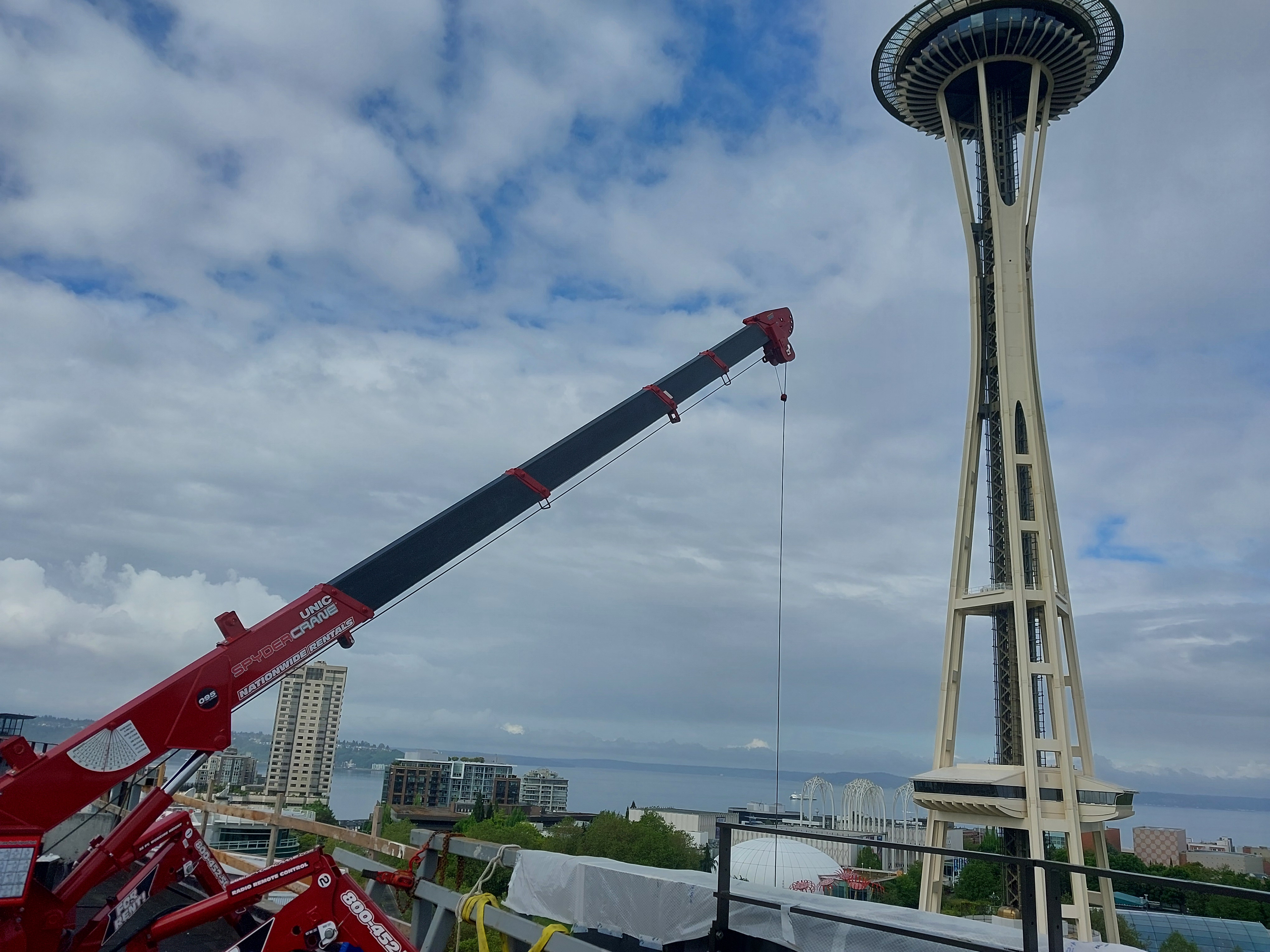 SPYDERCRANE mini crawler crane on a jobsite
