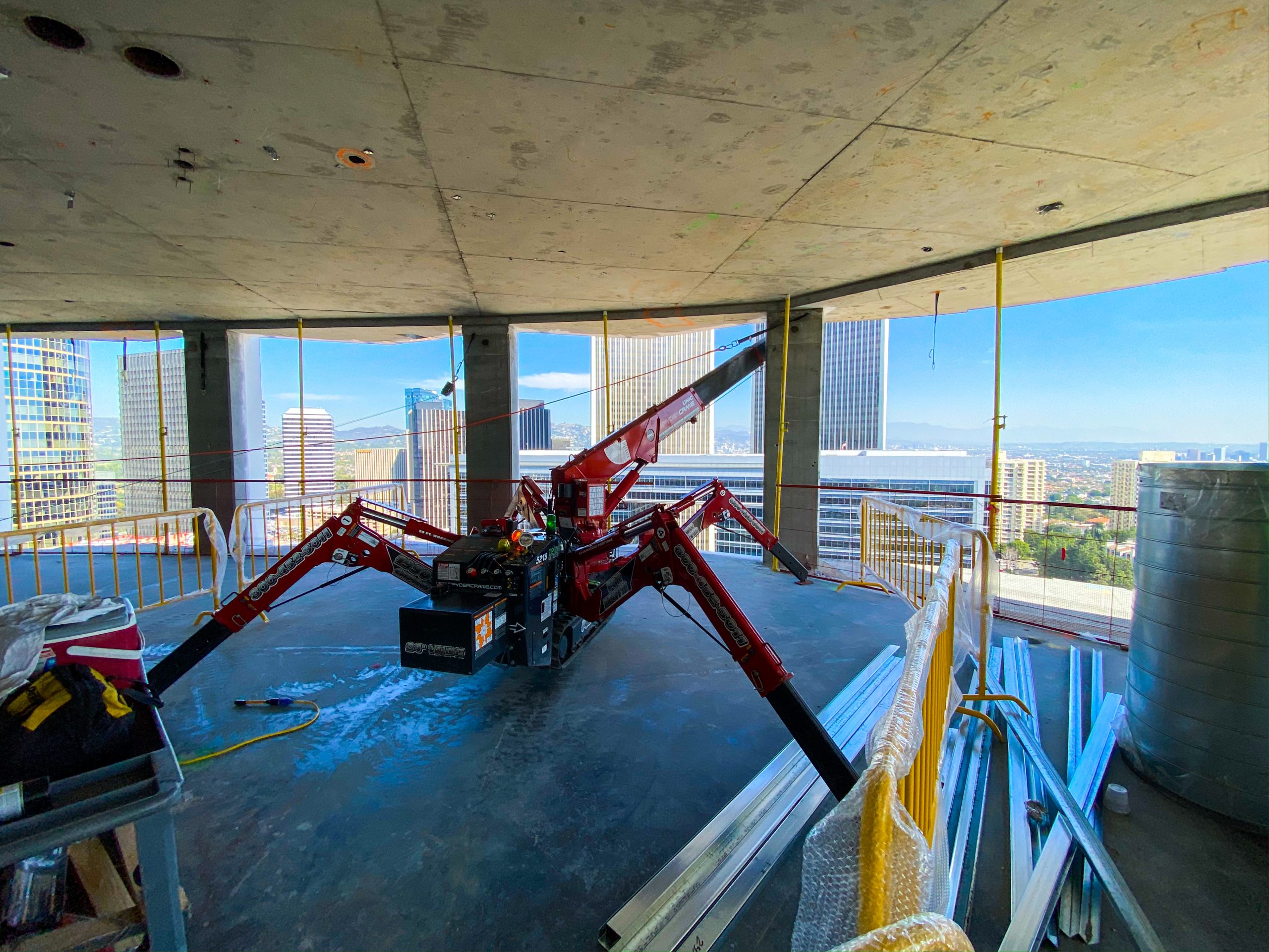 SPYDERCRANE URW295 mini crane on jobsite