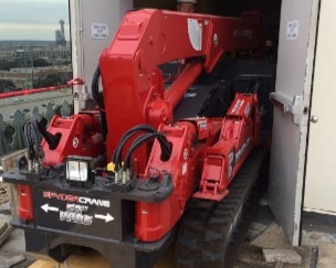 SPYDERCRANE mini crane passing through a double doorway