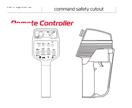 URW547 wireless remote controller front and side views