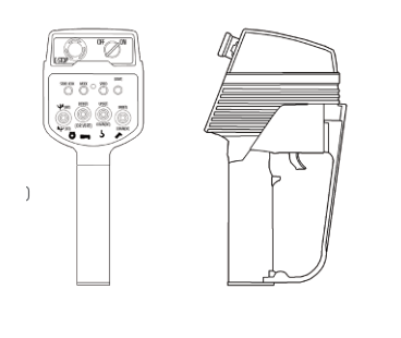 URW706 wireless remote controller front and side views
